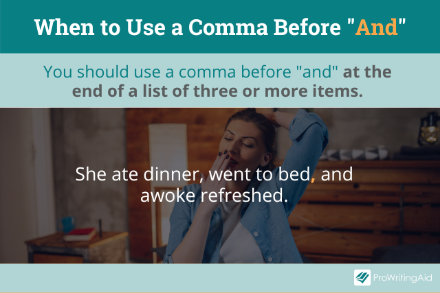 Comma before and in a list of three or more