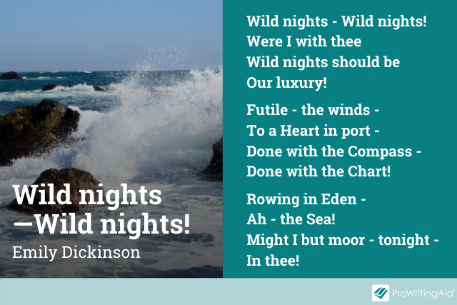 Wild nights- Wild nights! by Emily Dickinson