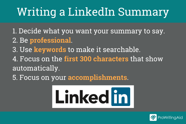 Tips for writing a linkedin summary