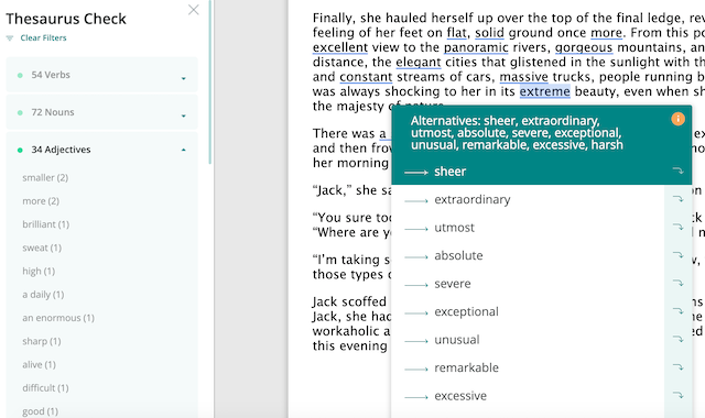 highlight all adjectives in text automatically