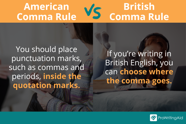American vs British comma rules]