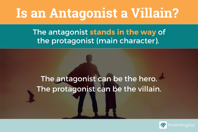 Image showing the difference between an antagonist and a villian