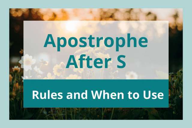 apostrophe after s