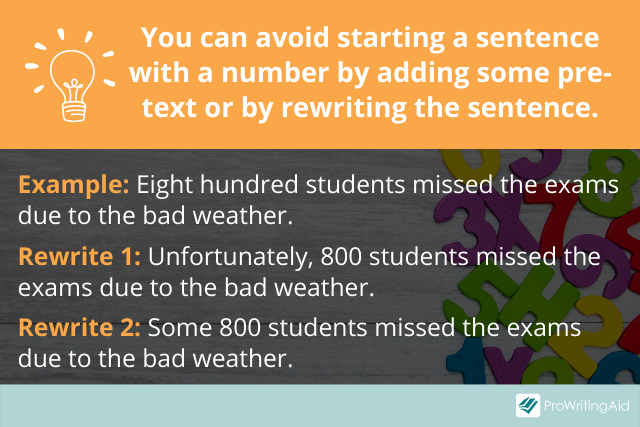 avoid starting sentences with numbers