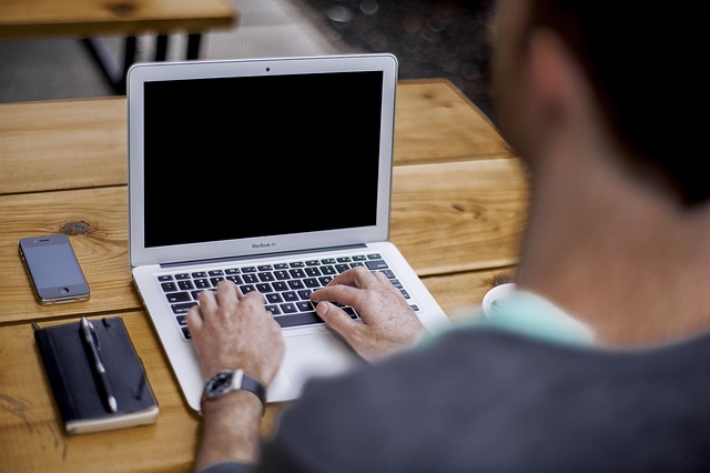 Person reading computer