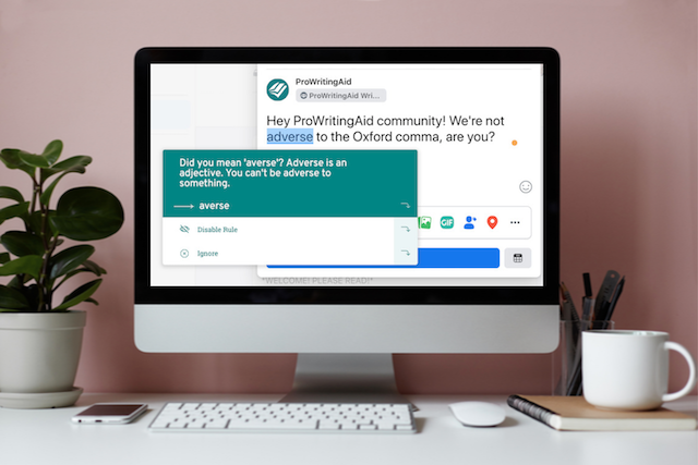 prowritingaid suggestion on a facebook post