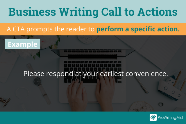 Call to action in business writing