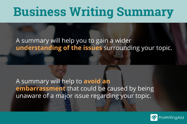 Writing business summary