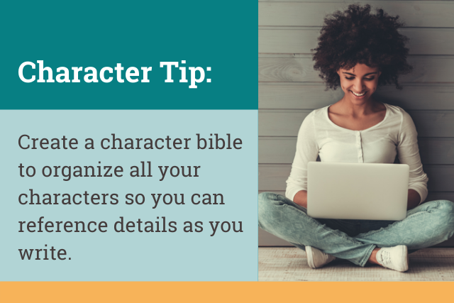 create a character bible for crime writing