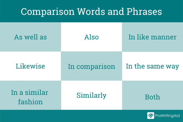 comparison words to use in an essay