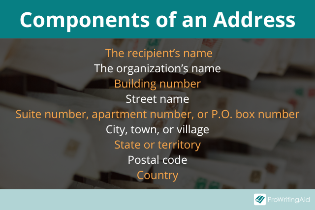 components of an address