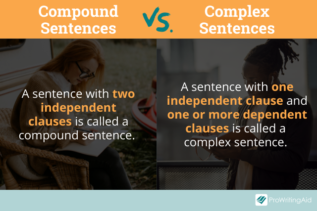 Compound sentences vs complex sentences