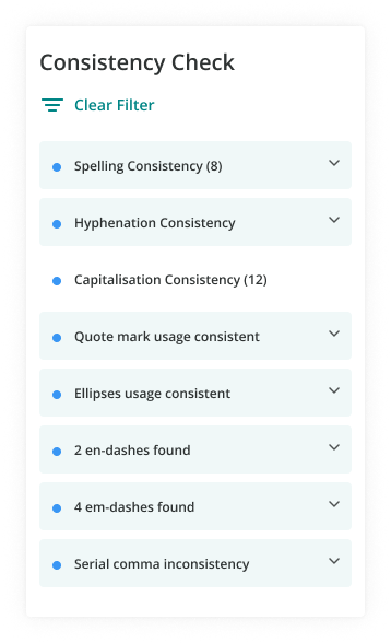 ProWritingAid Consistency check