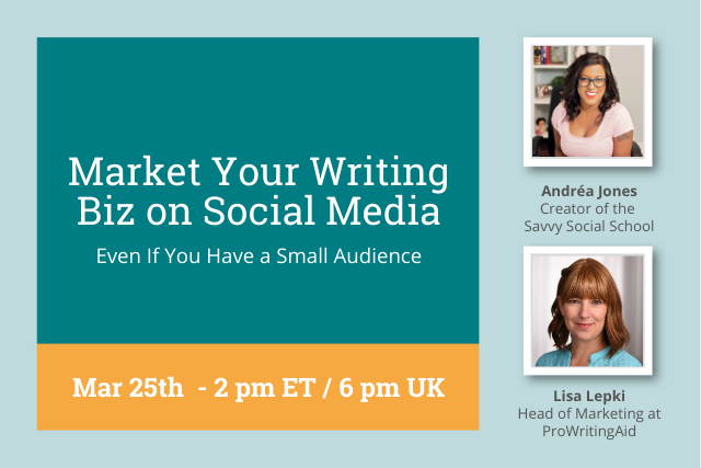 webinar cover: Market Your Writing Biz on Social Media