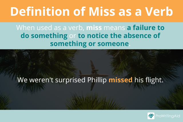 definition of miss as a verb