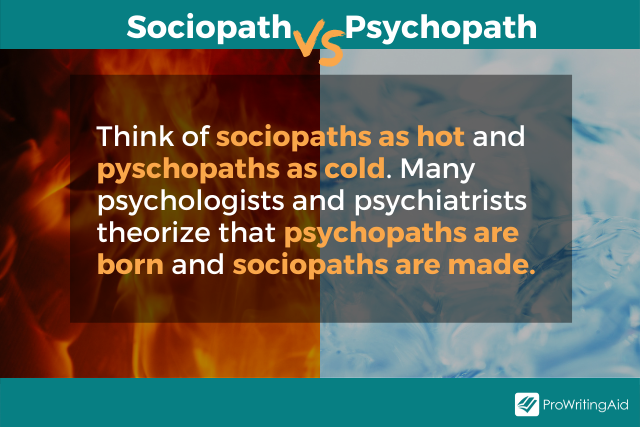 Image showing the difference between sociopath and pyschopath