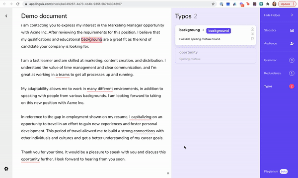 using ProWritingAid's editor in linguix