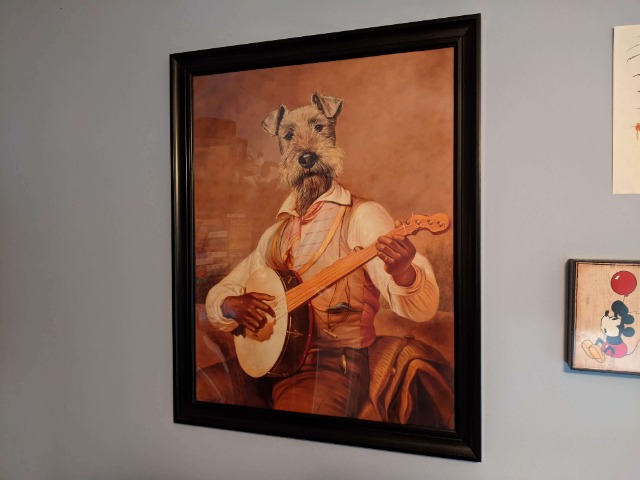 Banjo Player with Dog Head