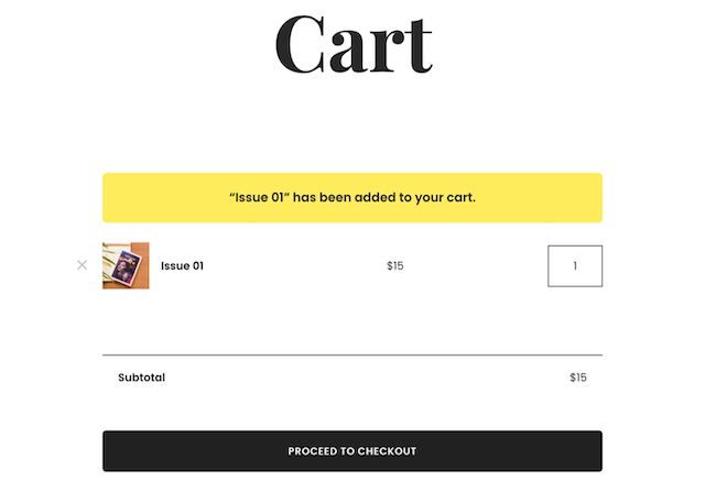 shopping cart screen