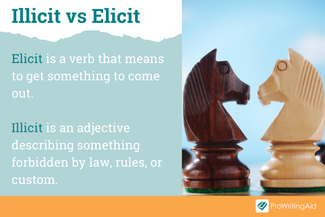 Image showing definitions of elicit vs illicit