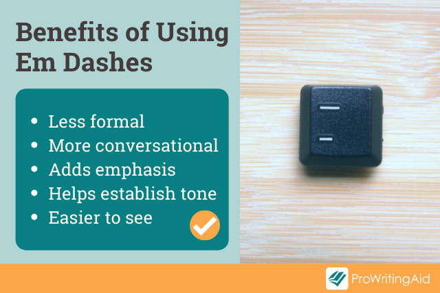 Benefits of using an em dash table