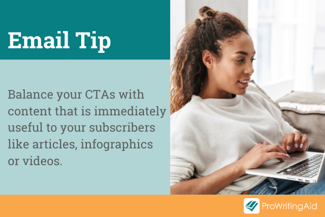 email tip: balance ctas with value-adding content
