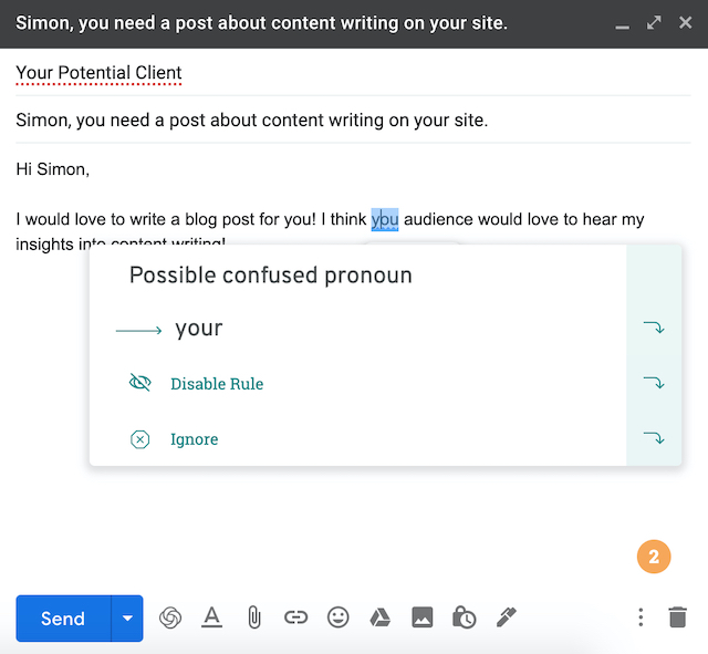 prowritingaid in email