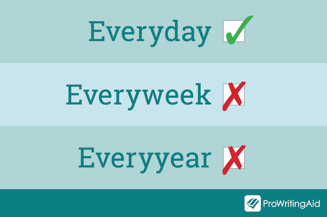 "Everyday" with a check mark next to it, then "everyweek" and "everyyear" with Xs next to them.