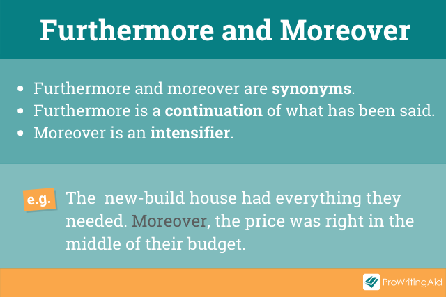 Image showing relationship between furthermore and moreover