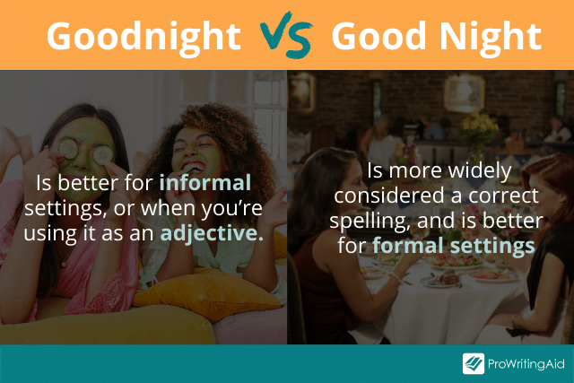 Difference between goodnight and good night