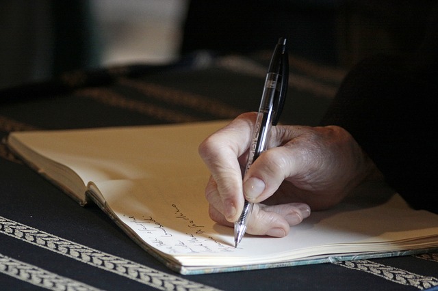 Image of hand writing