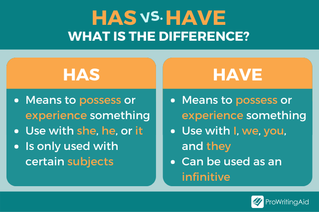 Have vs Has: What's the Difference? - The Grammar Guide