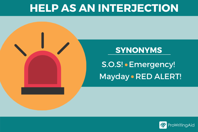 Image showing synonyms for help as an interjection 