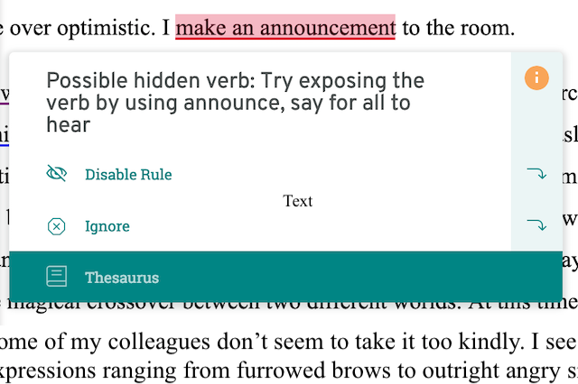 hidden verbs message in prowritingaid