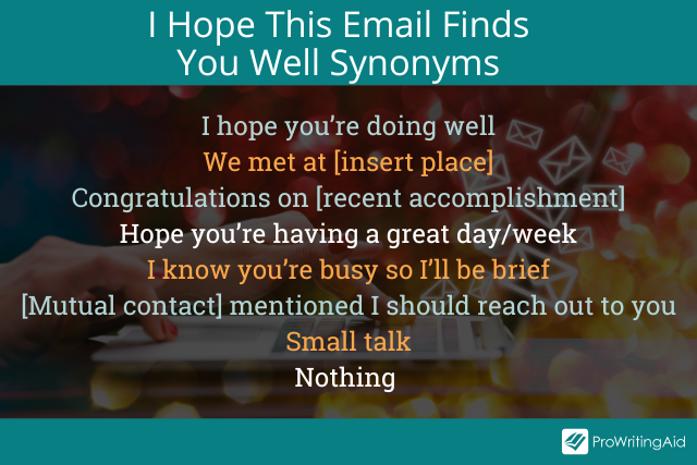 hope this email finds you synonyms