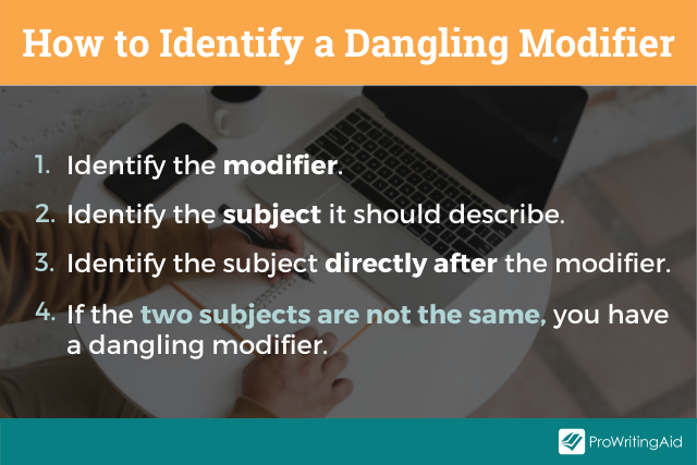 Image showing how to identify dangling modifiers