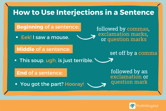 Image showing how to use interjections in sentences