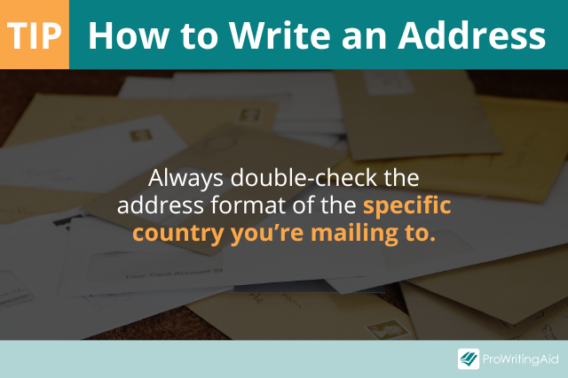 how to write an address tip