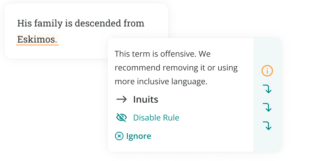 Cultural inclusivity correction in the ProWritingAid tool
