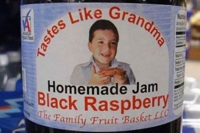 typo on a jam label