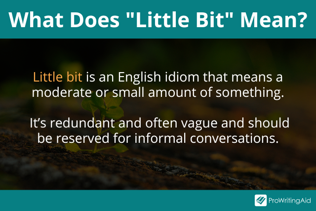 What Does A Little Bit Mean In English