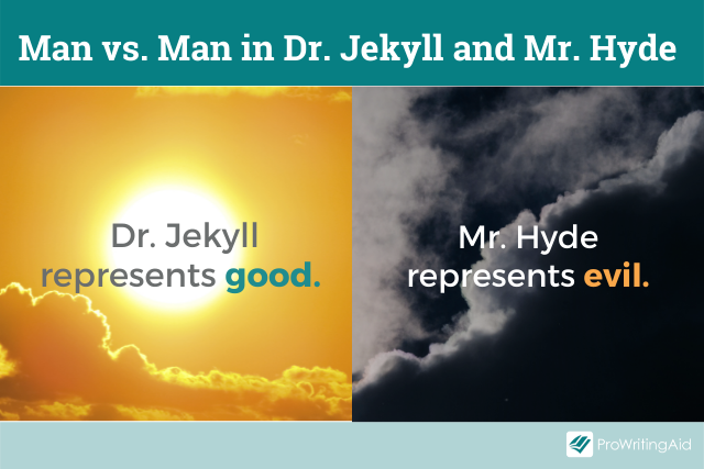 Image showing man vs. man conflict in Dr. Jekyll and Mr. Hyde