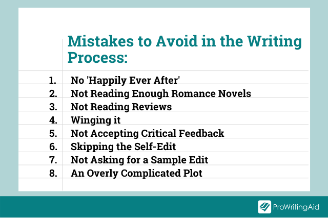 Image showing 8 mistakes to avoid in the writing process