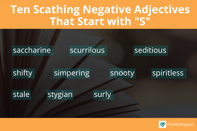 Examples of negative adjectives that start with s