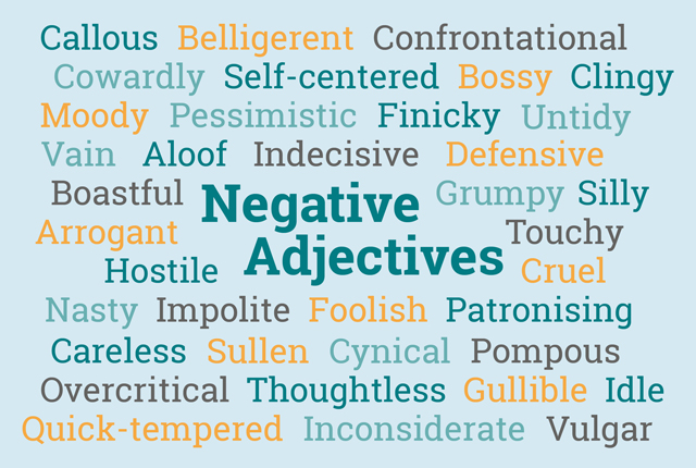 examples of negative personality trait adjectives