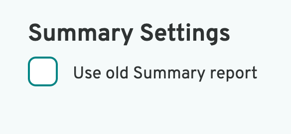 tick box for old summary