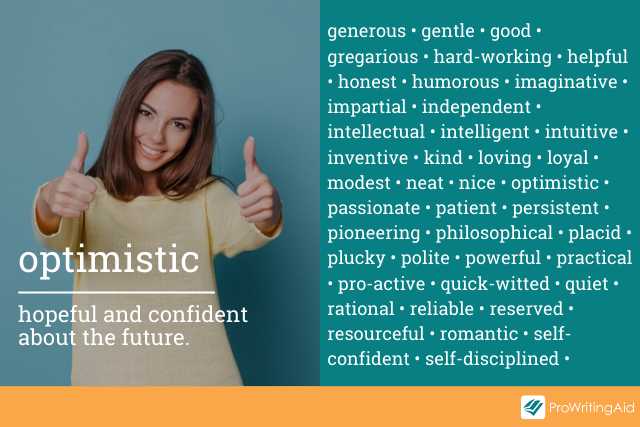 adjectives g–s, optimistic definition