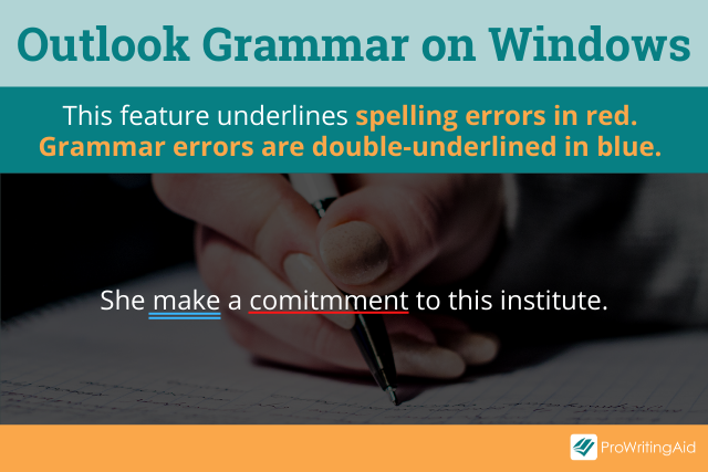 Outlook grammar checking in windows