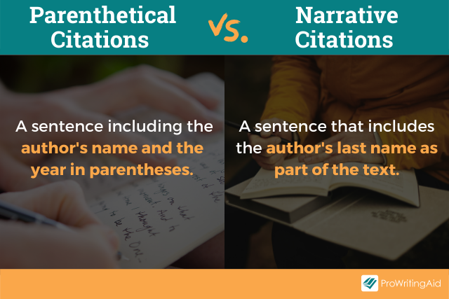 Image showing parenthetical versus narrative citations