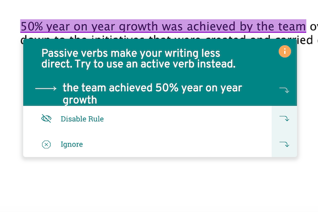 passive voice suggestion